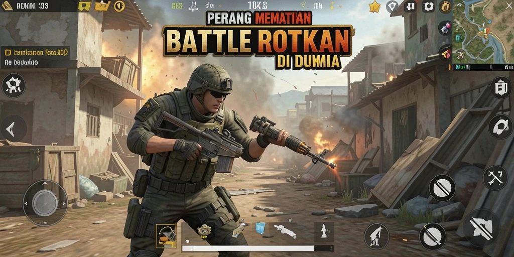 Screenshot utama DKK menampilkan pertarungan seru dalam Battle Royale.