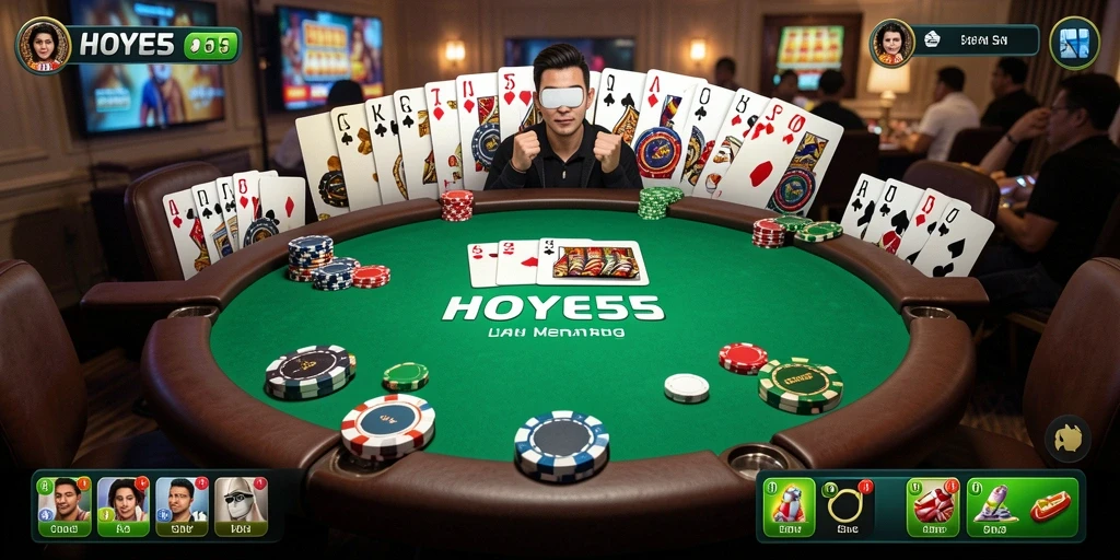 Tampilan menarik dari permainan Poker di HOYE55.