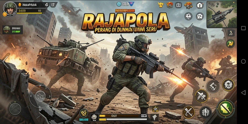 Tangkapan layar menunjukkan aksi seru dalam gameplay RAJAPOLA.