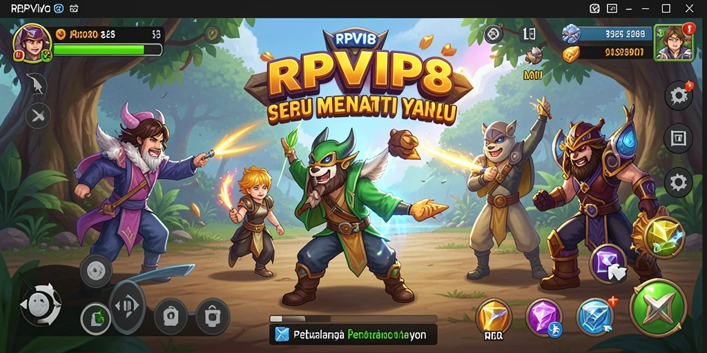 Screenshot RPVIP8 menunjukkan gameplay penuh aksi di dunia petualangan.
